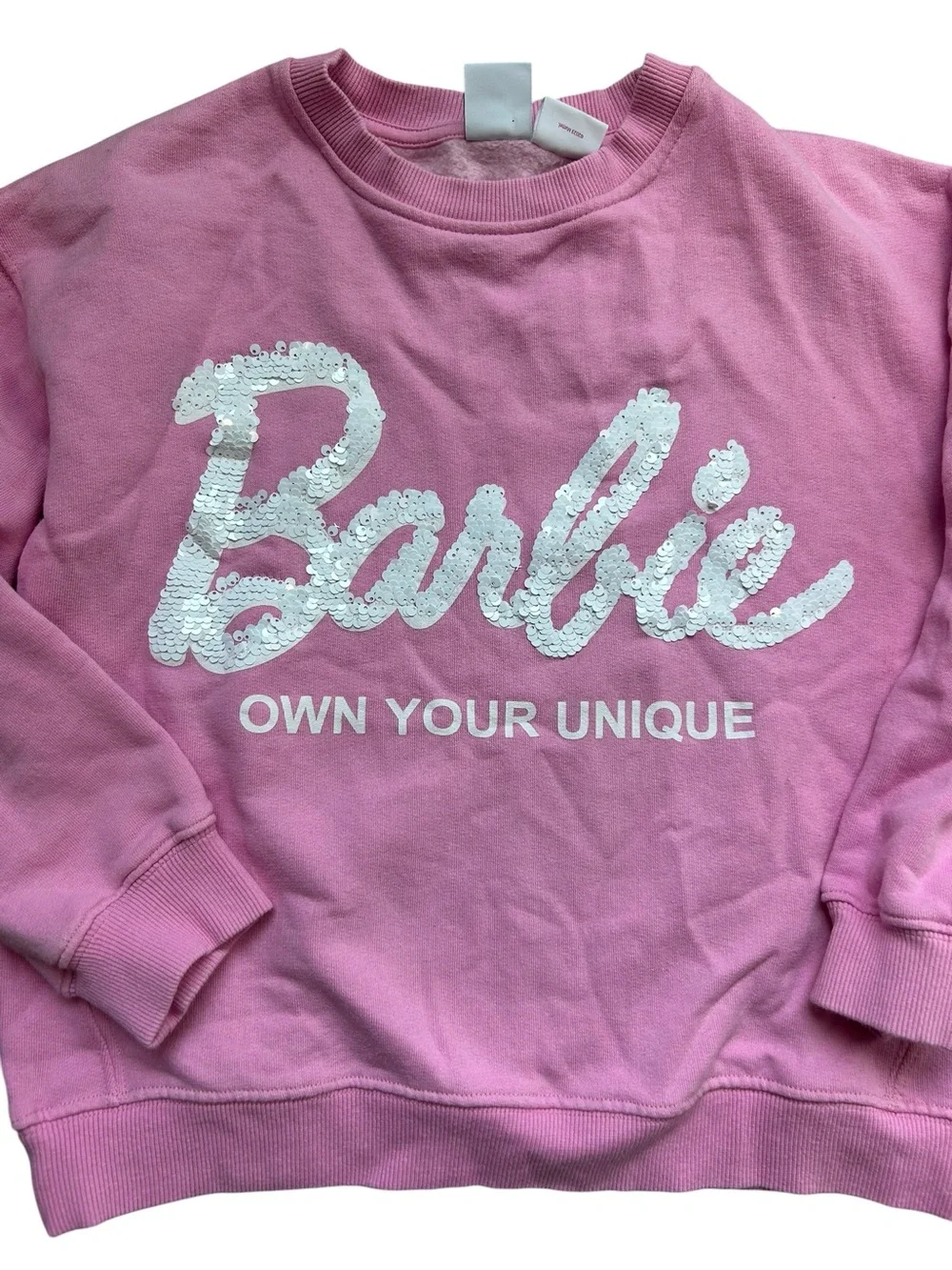 Zara Kids Pink Barbie Sequined Sweatshirt 9-10 Years Cozy